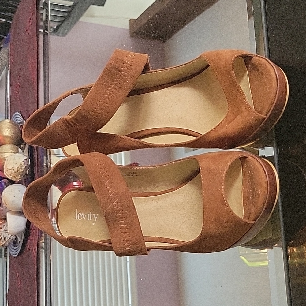 Suede open toe shoes